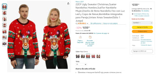 Sweaters Navideños Ugly ZZCP con Luz LED por $698 en Amazon