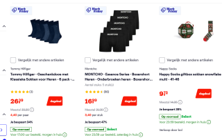Tot 45% korting op sokken & boxers bij Bol