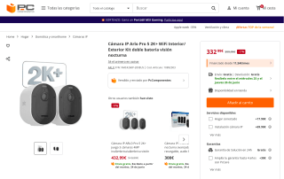 Arlo Pro 5 kit 2 cámaras IP 2K+ WiFi por 332,99€