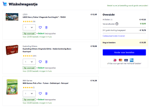 2+1 gratis op speelgoedcadeautjes bij Bol.