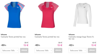MIZUNO - Prendas deportivas por 12€ y 15€