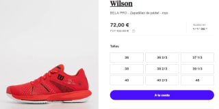 Zapatillas de Padel de Hombre Wilson BELA PRO por 72€