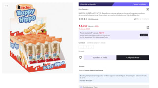 28 barritas Kinder Happy Hippo por 8,12€