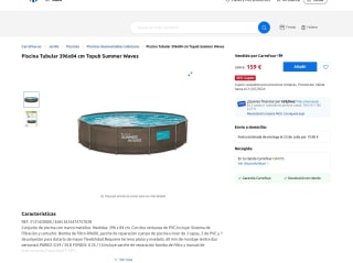 Piscina Tubular 396x84 cm Topub Summer Waves por solo 159€