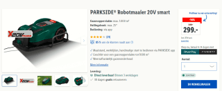 PARKSIDE® Robotmaaier 20V smart (via de app) voor €299 in de Lidl webshop