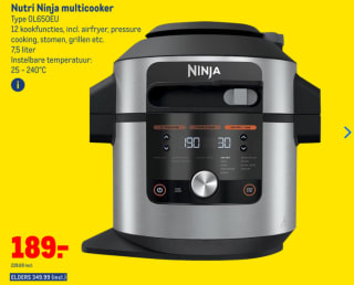 Ninja Foodi OL650EU Multicooker - 12 Kookfuncties - 7,5 Liter - voor €228,69 bij de Makro