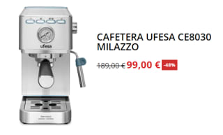 Cafetera Espresso Ufesa CE8030 Milazzo por 99€