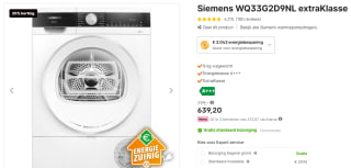 Siemens extraKlasse WQ33G2D9NL iQ500 Warmtepompdroger 8KG voor €639,20 bij Expert