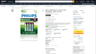 Philips R03B4A70/10 - Pack de 4 Pilas Recargables por 4,79€
