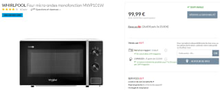 Four micro-ondes monofonction Whirlpool à 99,99€