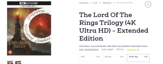 The Lord Of The Rings Trilogy (4K Ultra HD) - Extended Edition voor €44,18 bij Bookspot