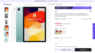 Tableta Xiaomi Redmi Pad SE por 110,48€