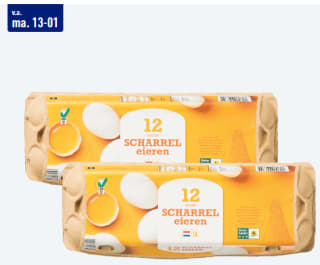 24 Scharreleieren M/L voor €4,50 bij de Aldi