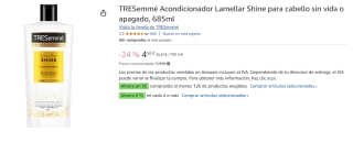 3 Botes de TRESemmé Acondicionador Lamellar Shine para cabello sin vida o apagado, 685ml por 8.68€