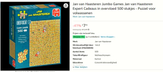 Jan van Haasteren Expert 4: Overal Cadeautjes - 500 stukjes voor €7,95 bij Amazon