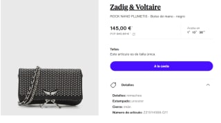 Bolso de mano Zadig & Volataire Rock Nano Plumetis por 145€