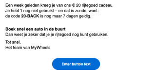 20 euro korting met de code ( lange tijd niet gebruikt)