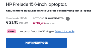 HP Prelude 15,6-inch laptoptas voor €11,97 in de HP Store