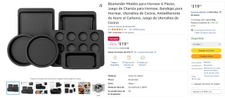 Bluelander Moldes para Hornear 6 Piezas por $319 en Amazon