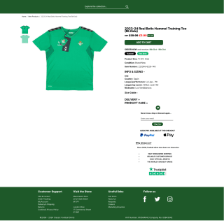 Camiseta de entrenamiento Hummel del Real Betis 2023-24 Niños por solo 6,29€