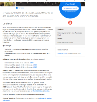5 días al Lanzarote rural y vuelos desde 288€