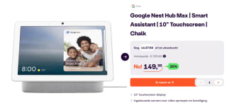 Google Nest Hub Max | Smart Speaker met scherm voor €149,95 bij Ibood