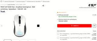 Trust GXT 923 YBAR - Draadloze Gaming Muis voor €13,97 bij de MediaMarkt