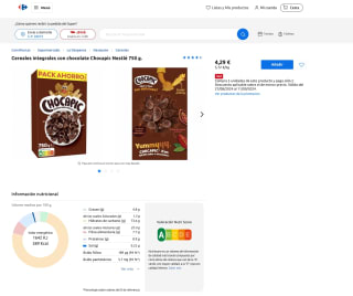Cereales integrales con chocolate Chocapic Nestlé 750g a solo 4,29€