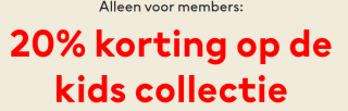 20% korting op kids collectie voor members bij H&M