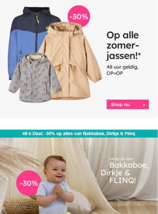 30% korting op zomerjassen, Bakkaboe, Dirkje & Flinq bij Kixx