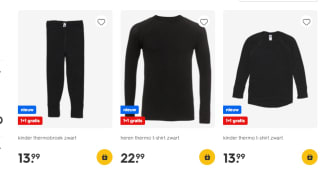 1+1 gratis op alle Thermokleding bij de Hema