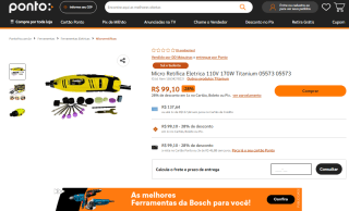 Micro Retífica Eletrica da Titanium - R$ 99,10
