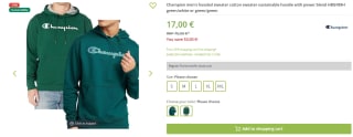 Champion hoodie voor €17 bij Outlet46