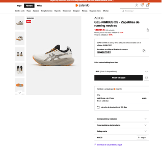 Singles Day Zapatillas ASICS GEL NIMBUS 25 tr por 109,16€