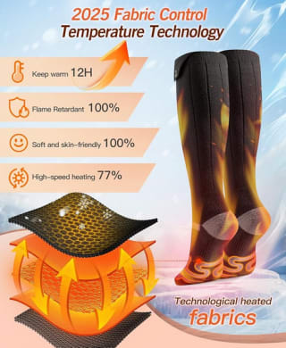 Calcetines Térmicos Calefactables Recargables con 3 Temperaturas 500Z0mAh por solo 27,99€