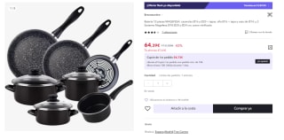 Magefesa Batería 10 piezas cacerolas diámetro 16 y diámetro 20 tapas, olla diámetro16 tapa y cazo de diámetro14, y 3 Sartenes diámetro 18 diámetro 20 y diámetro 24 cm, acero vitrificado por 64.39€ (Cuenta Nueva 54.39€)