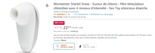 Mini stimulateur clitoridien Womanizer Starlet Snow à 22,92€