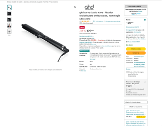 Rizador ghd curve classic wave ovalado para ondas suaves