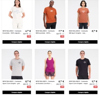 Rebajas hasta 80% descuento New Blance calzado y ropa