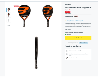Pala de Padel Black Dragon 3.0 por 55,90€