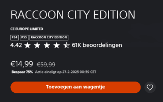 Resident Evil: Raccoon city edition voor €14,99 in de Playstation Store