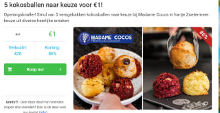 5 kokosballen naar keuze voor €1 bij Madame Cocos in hartje Zoetermeer via Social Deal