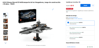 LEGO Disney Marvel El Helitransporte de los Vengadores por 60€