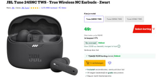 JBL Tune 245NC TWS - True Wireless NC Earbuds voor €49 met bol select.