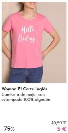 Camisetas Woman El Corte Inglés por 5€