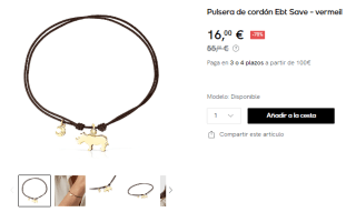 TOUS (Eugenia Martínez de Irujo) - Pulsera cordón Ebt león por 16€