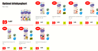 Alle Varianten Optimel Drinkyoghurt 1 liter voor €0,89 bij Dirk