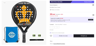 Pala de Padel Black Crown Coyote por 30.56€ (Cuenta Nueva 18.56€)