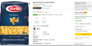 Barilla Pasta Fusilli 500gr por $18.45
