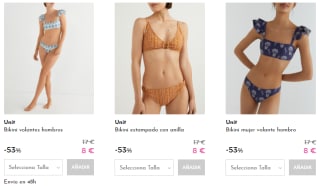 Bikinis completos y bañadores por 8€